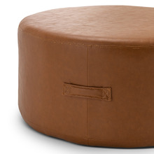 Whisky Tan Meryl Faux Leather Ottoman